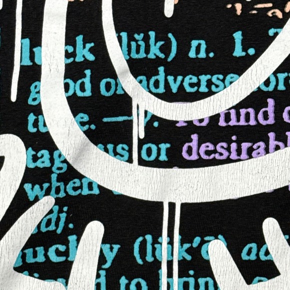 Outrank Shirt Mens Large Black Graphic Print No Luck All Hustle - Picture 5 of 10